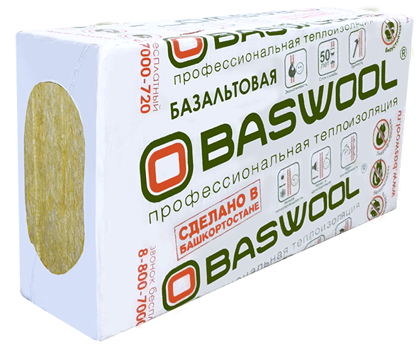Утеплитель минвата Baswool Фасад 90 (1200*600*100, 1200*600*50)