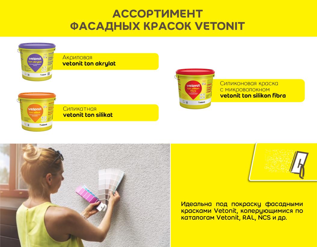 Vetonit ton silikon fibra Фасадная силиконовая краска с микроволокном