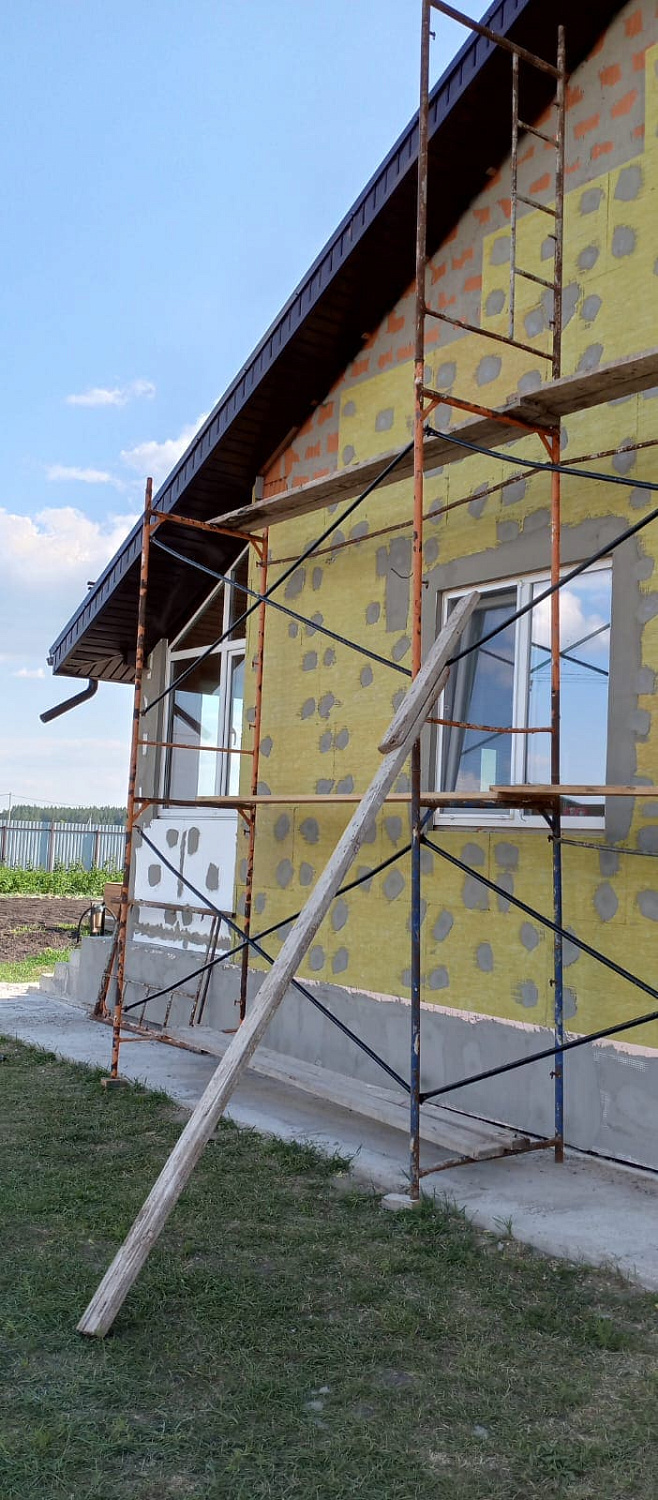 Штукатурный фасад с утеплением минеральной ватой