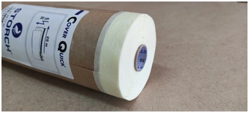 STORCH Укрывная бумага с клейкой белой лентой, для маскировки в помещении 30см х 25м STORCH Укрывная бумага с клейкой белой лентой, для маскировки в помещении 30см х 25м